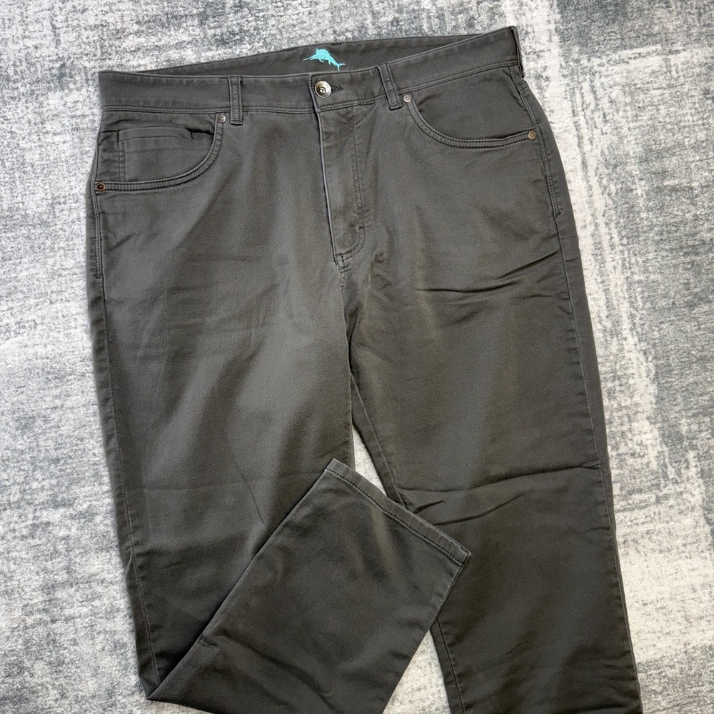 Tommy Bahama Pants Mens 38x30 (36x29) Gray Harbor Point 5 Pocket Stretch Terry